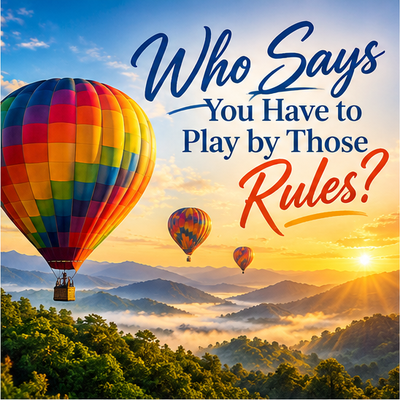 Who Says You Have to Play by Those Rules? hot air balloons at sunrise
